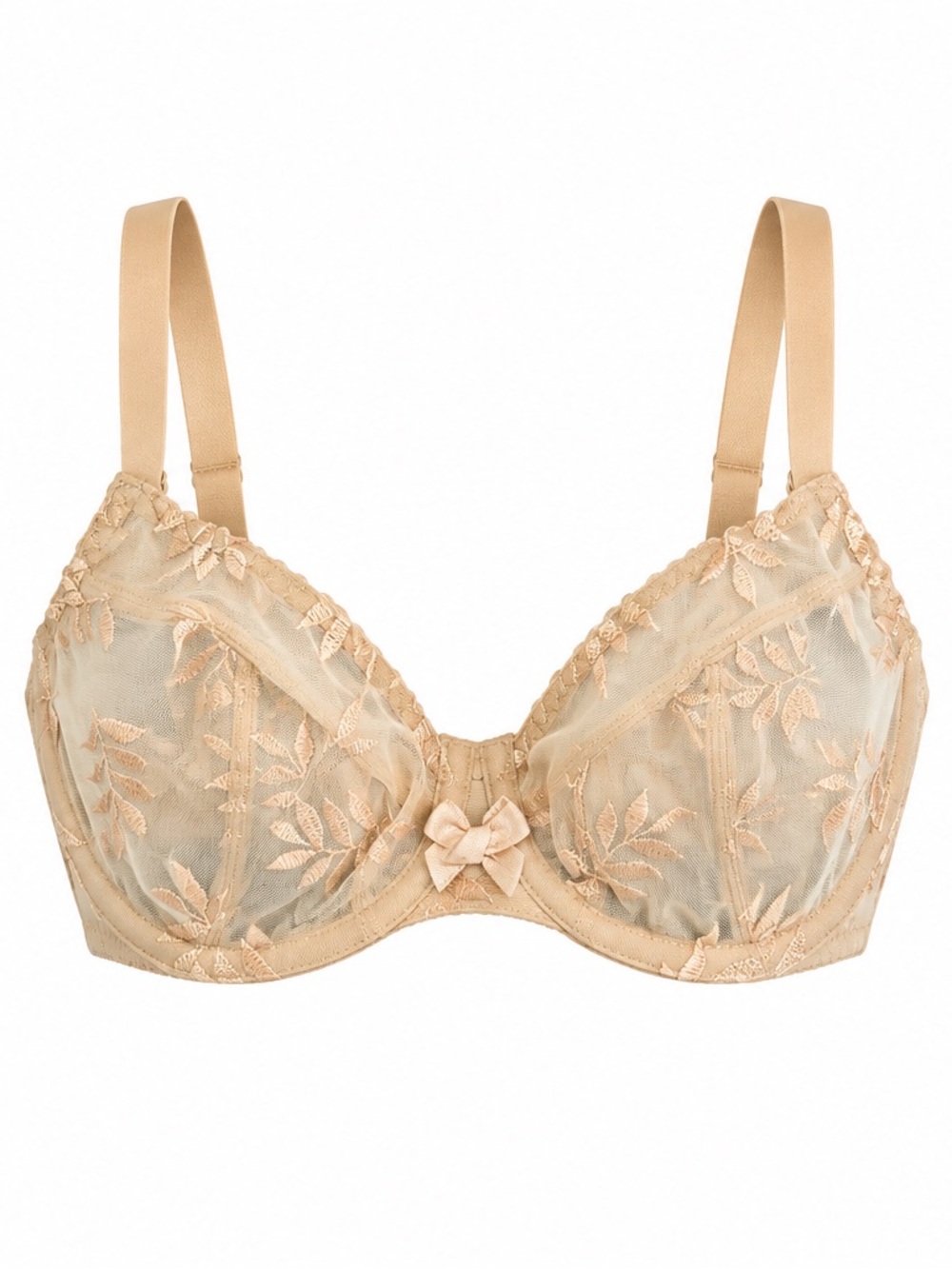 NWT Panache Superbra Tango II Nude Embroidered Underwire Bra 28DD